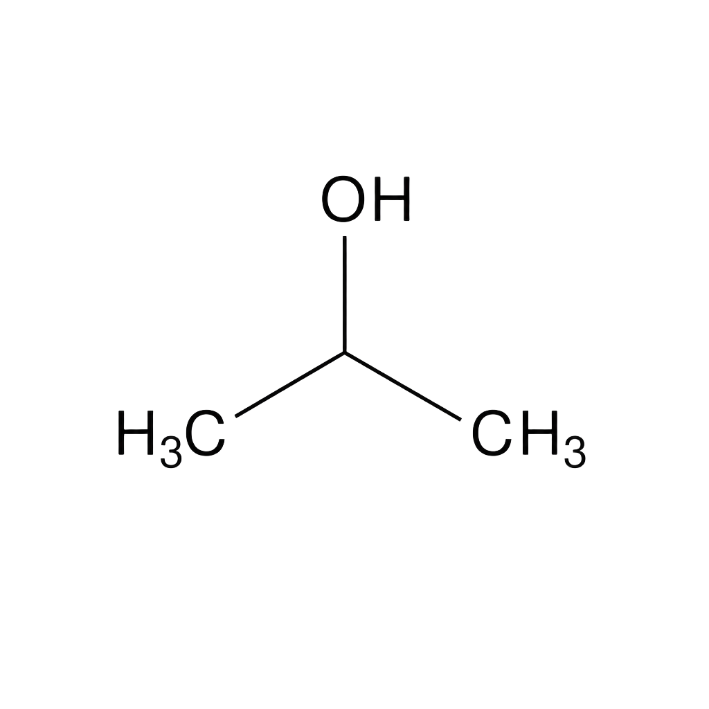 Skeletal chemical structure of 2-propanol